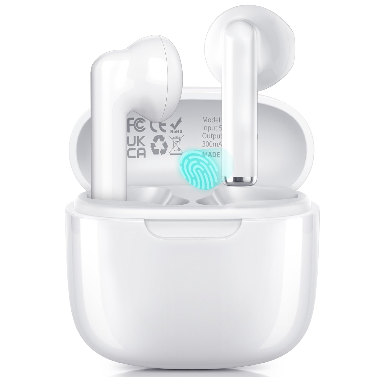ASICEsound Wireless Bluetooth 5.3 Earbuds with ENC Noise Reduction, Hi-Fi Stereo Sound & Touch Control - 46H Playtime for Gym, Running, Travel & Work