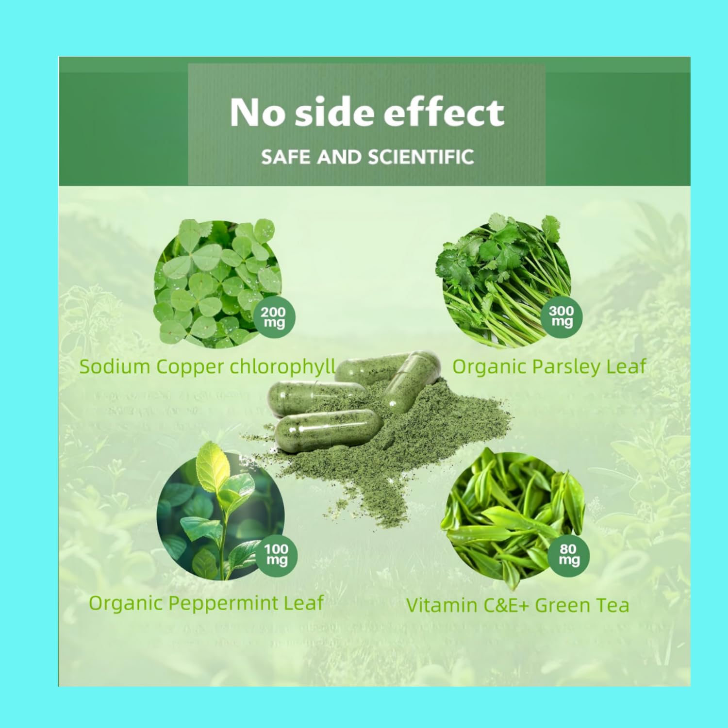 Natural Body Deodorant Refills & Chlorophyll Deodorant Capsules - Odor Control for Men & Women | Perfect for Travel, Gym & Daily Freshness
