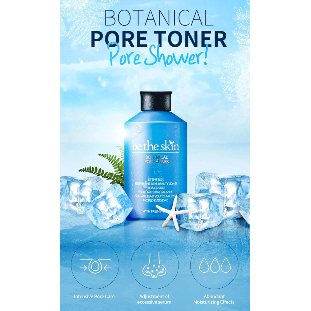 Be The Skin Botanical Pore Toner 150ml - Korean Skincare for Oily & Acne-Prone Skin | Refines Pores & Controls Shine | Perfect for Daily Skincare Routine & Post-Cleansing Treatment