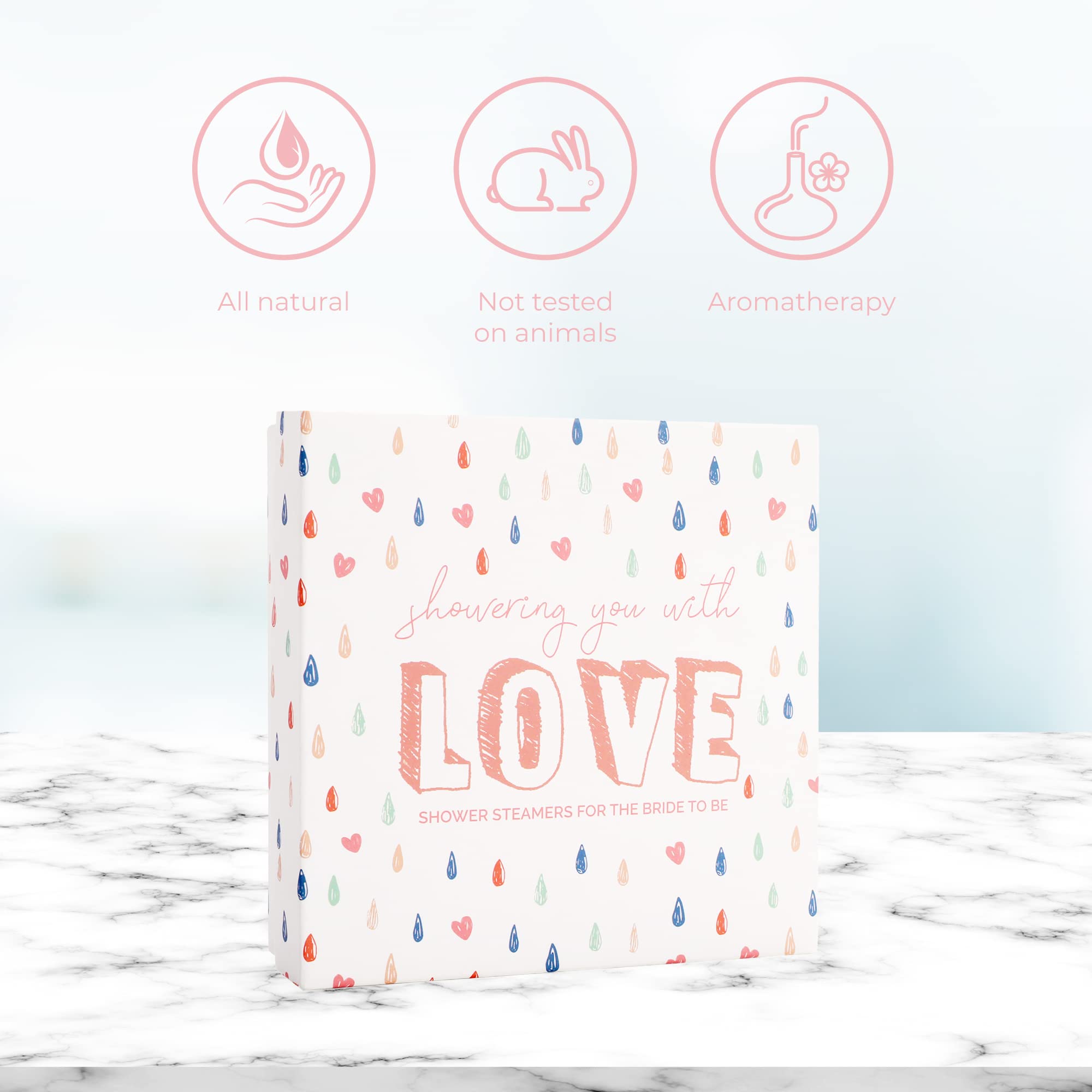Pop Fizz Designs Bridal Shower Steamers (4 Scents) - Aromatherapy Shower Bombs for Relaxation | Unique Wedding & Couples Shower Gift Set | Perfect for Spa Nights, Bachelorette Parties & Self-Care Moments