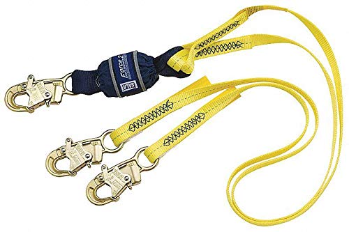DBI-Sala 2-Leg Safety Lanyard - High-Visibility Yellow Polyester Fall Protection (1246161) | Ideal for Construction, Roofing & Industrial Work at Heights