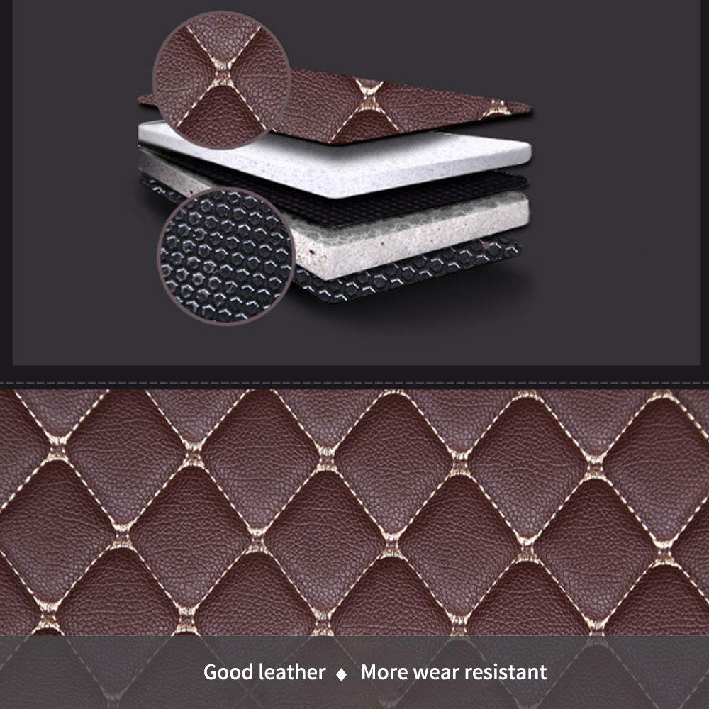 Premium All-Weather Car Floor Mats for Genesis 2015-2017 Models | Full Coverage Non-Slip Leather Liners in Black-Beige | Perfect for Daily Commute & Road Trips