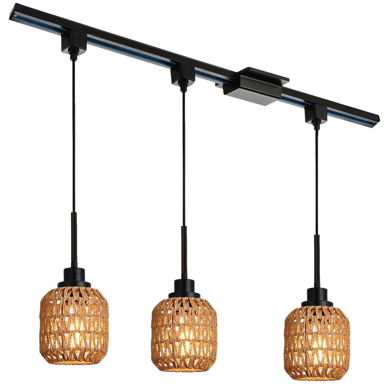 3-Light H-Shaped Track Lighting Pendant Set with 39.3