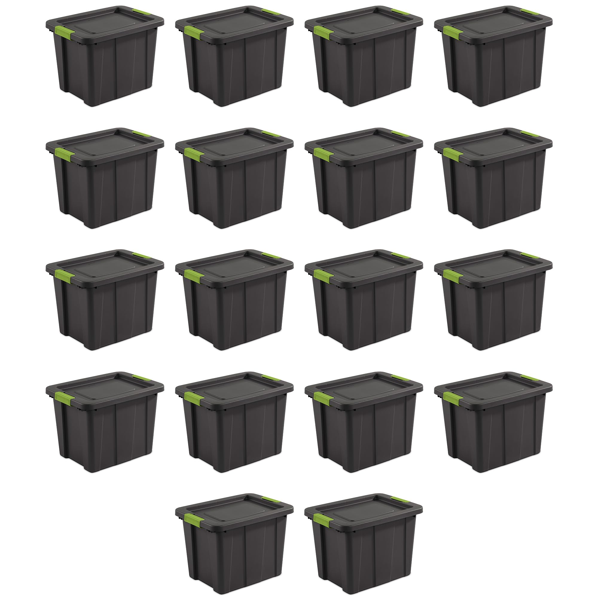 Sterilite 18-Pack 18 Gallon Heavy Duty Storage Bins with Lids - Durable Tuff1 Totes in Flat Gray for Home Organization, Garage Storage & Moving Supplies