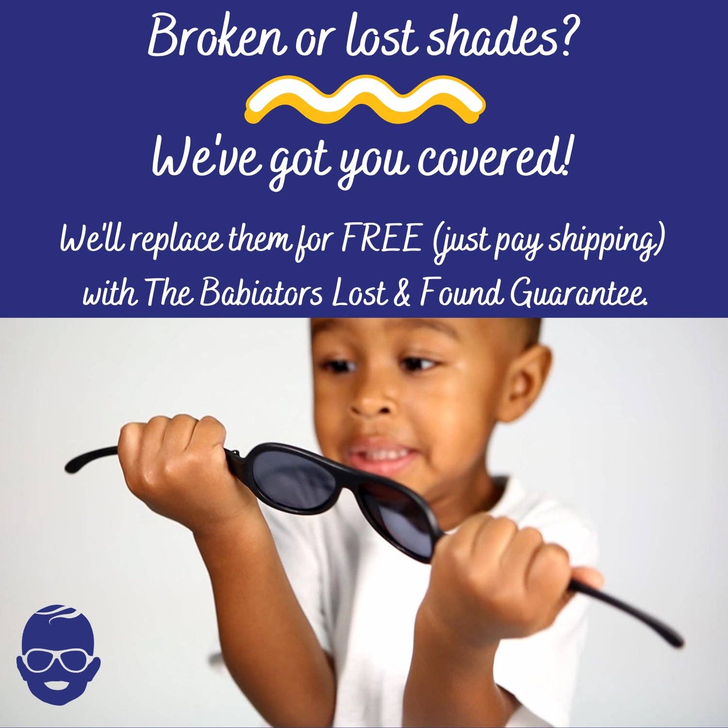 Blue Keyhole Babiator Sunglasses for Kids - UV Protection, Durable & Stylish - Perfect for Beach, Pool, and Outdoor Adventures