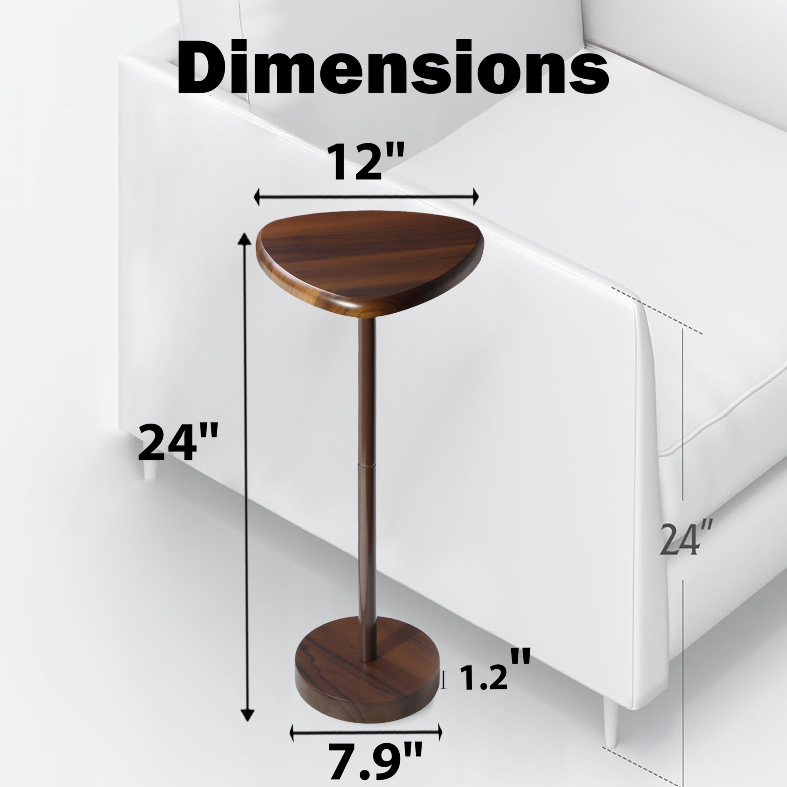 **Brown Metal Martini Drink Table - Pedestal Side Table for Living Room, Small Space Accent Table - Perfect for Cocktails, Coffee & Home Decor**