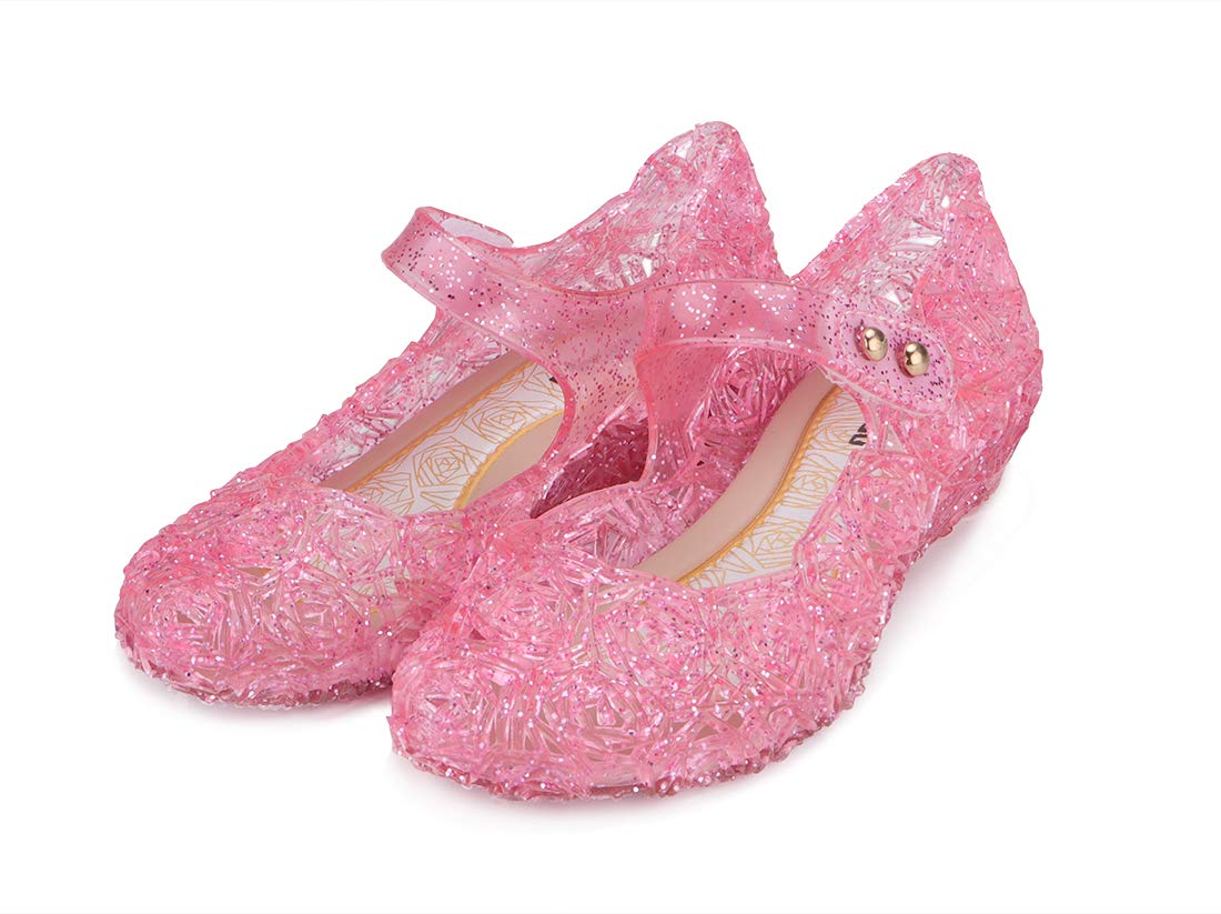 Frozen Inspired Elsa Flats for Girls - Snow Queen Princess Dance Party Cosplay Shoes - Comfortable Toddler Sandals for Birthday & Dress-Up Play - Perfect for Halloween, Costume Parties & Themed Events