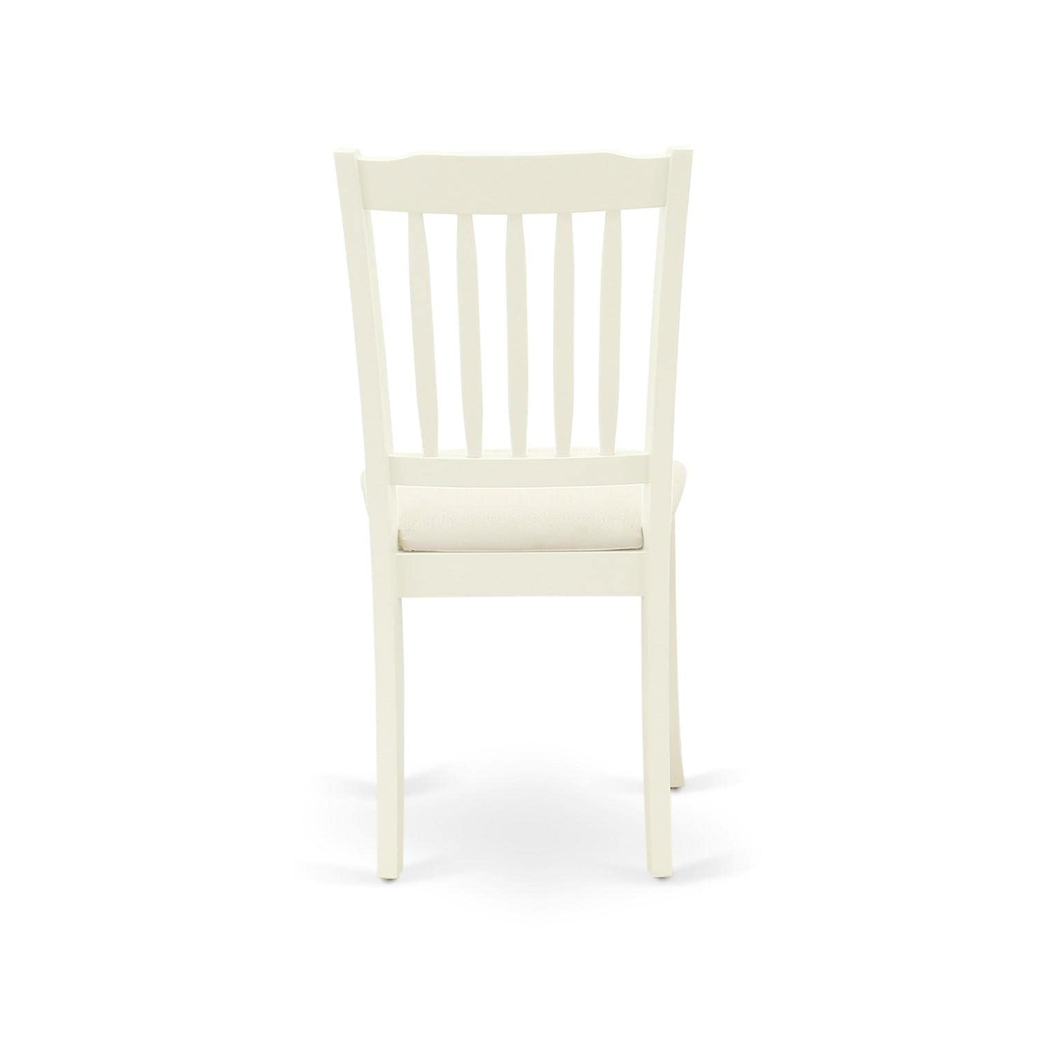 East West Furniture DAC-LWH-C Danbury Dining Room Chairs Set of 2 - Linen Upholstered Wooden Chairs in White | Modern Kitchen & Dining Room Furniture for Home Decor