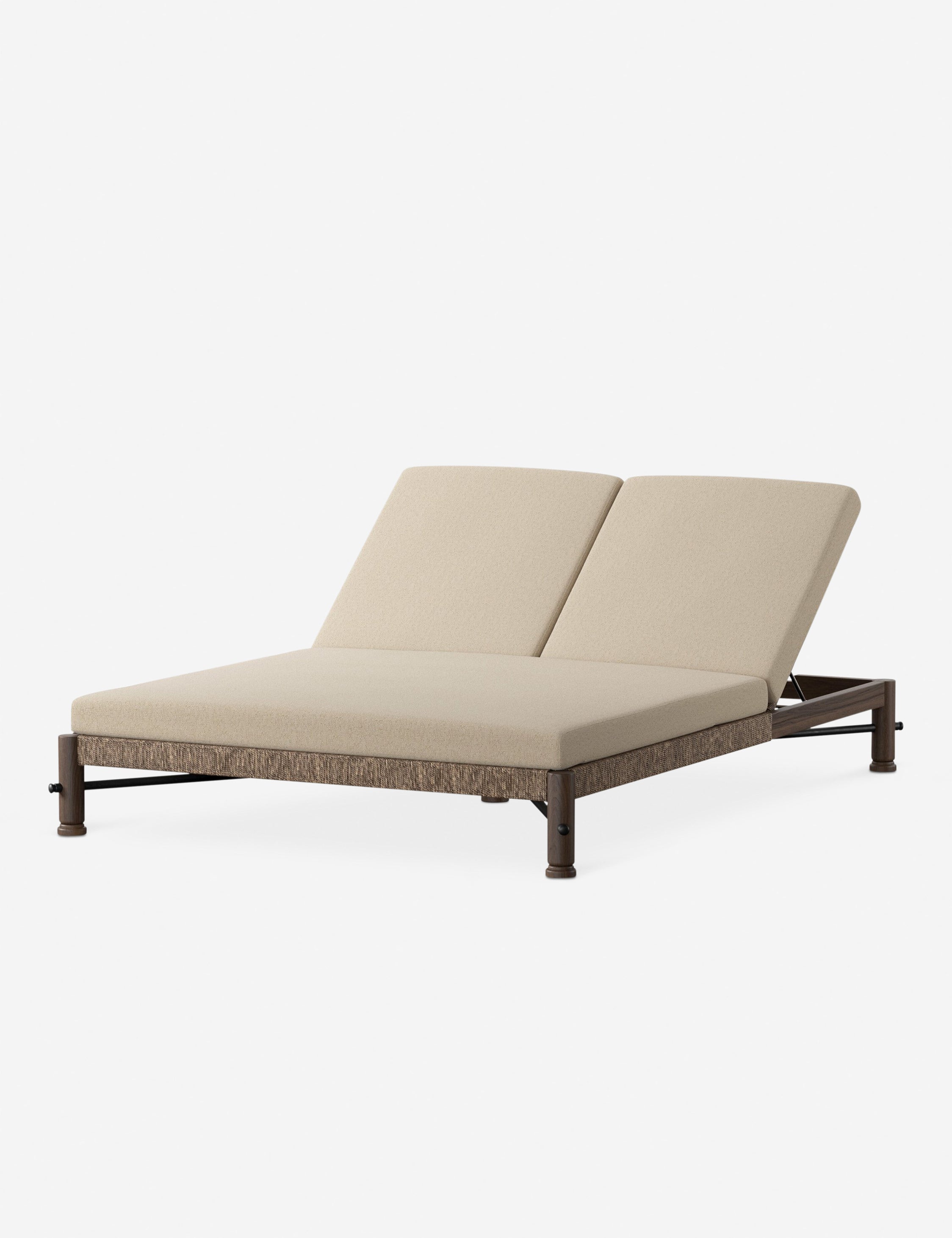 Finnegan Indoor Outdoor Double Chaise Lounge by Amber Lewis x Four Hands - Perfect for Patio, Poolside & Living Room Relaxation
