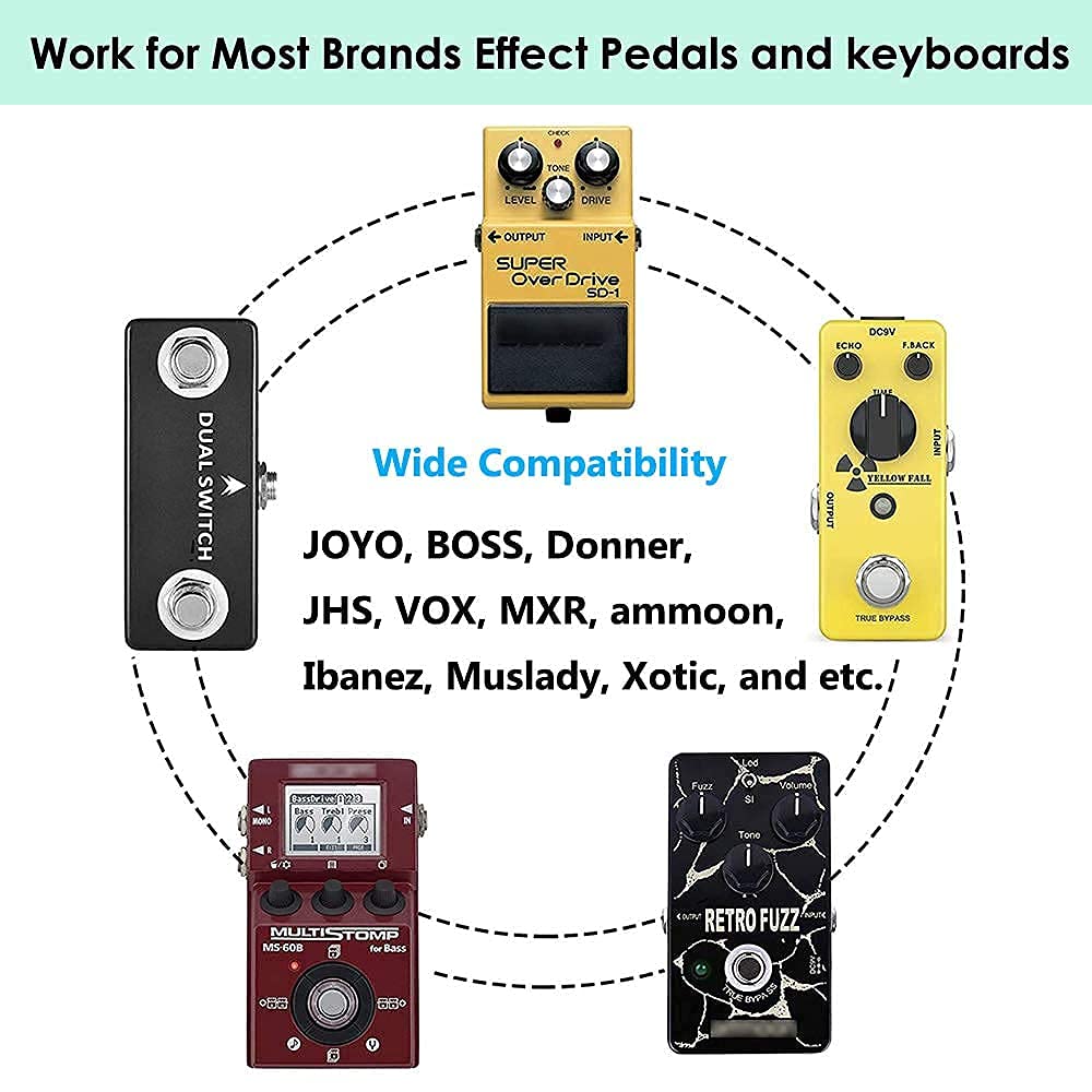 JOYO R-09 Dual Channel Modulation Multi Effects Guitar Pedal Bundle with 9V DC Power Supply (800mA-1A) - Perfect for Live Performances, Studio Recording & Guitar Effects Processing