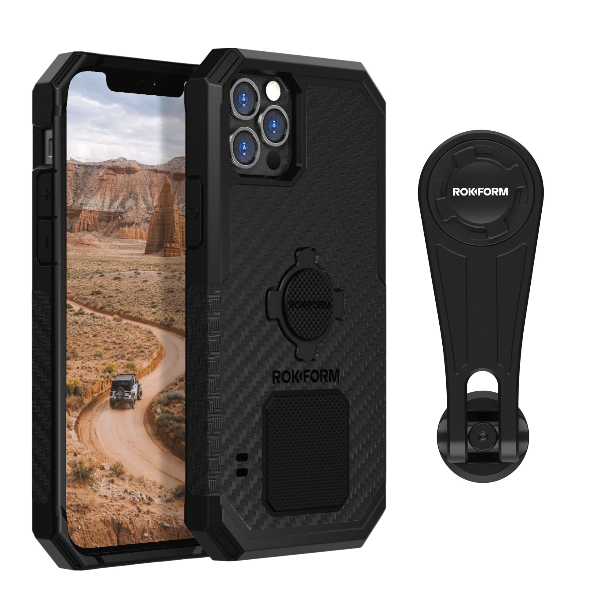 Rokform Rugged Case for iPhone 12 & iPhone 12 Pro with Pro Series Bike Mount - Shockproof Protective Cover for Cycling, Motorcycling & Outdoor Adventures