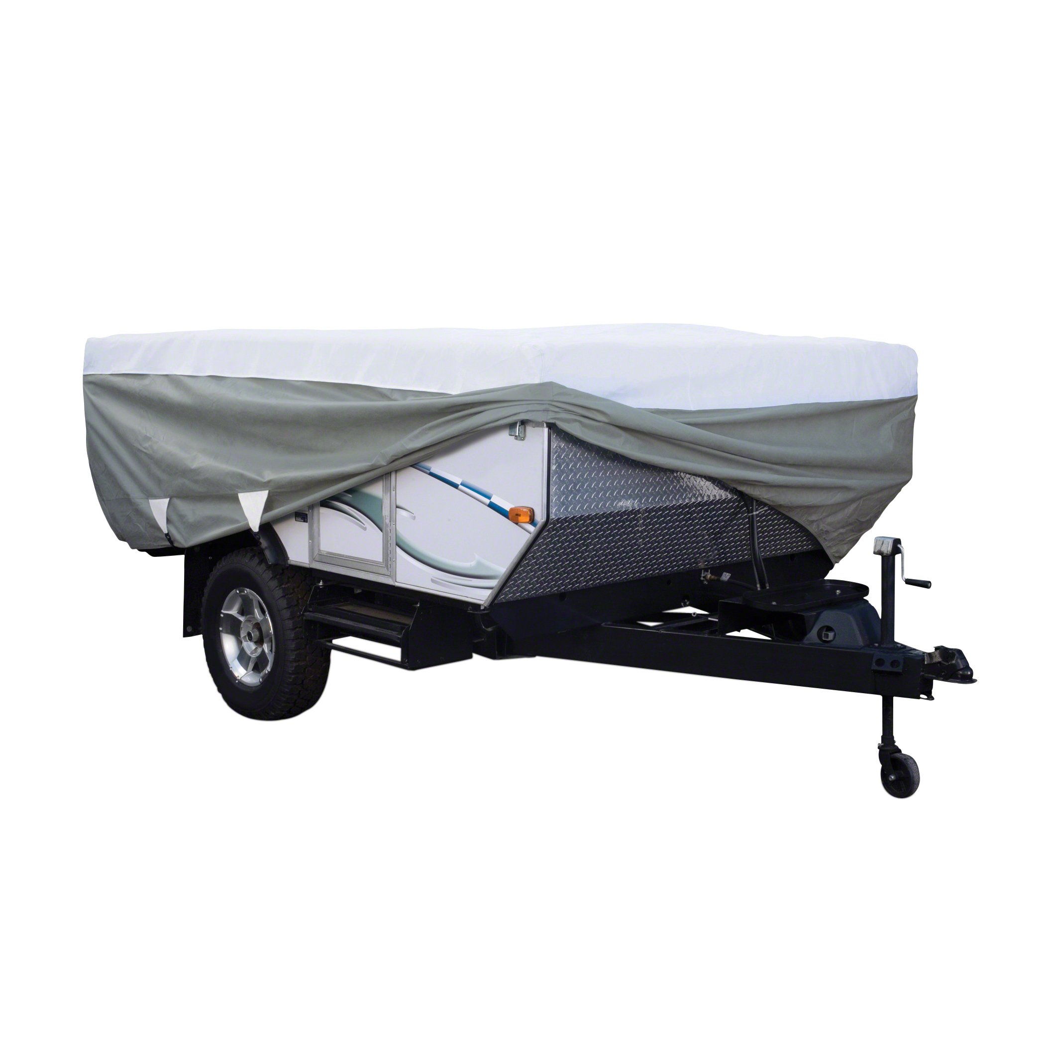 Classic Accessories Over Drive PolyPRO3 Folding Camping Trailer Cover - Waterproof RV Cover for 14'-16' Travel Trailers | All-Weather Protection for Outdoor Storage & Travel