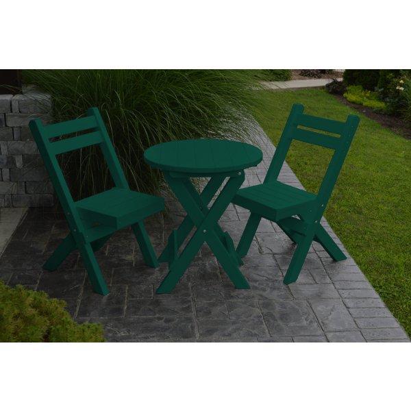 Coronado Folding Poly Bistro Set - Outdoor Patio Dining Table and Chairs for Garden, Balcony, Poolside | Weather-Resistant & Space-Saving