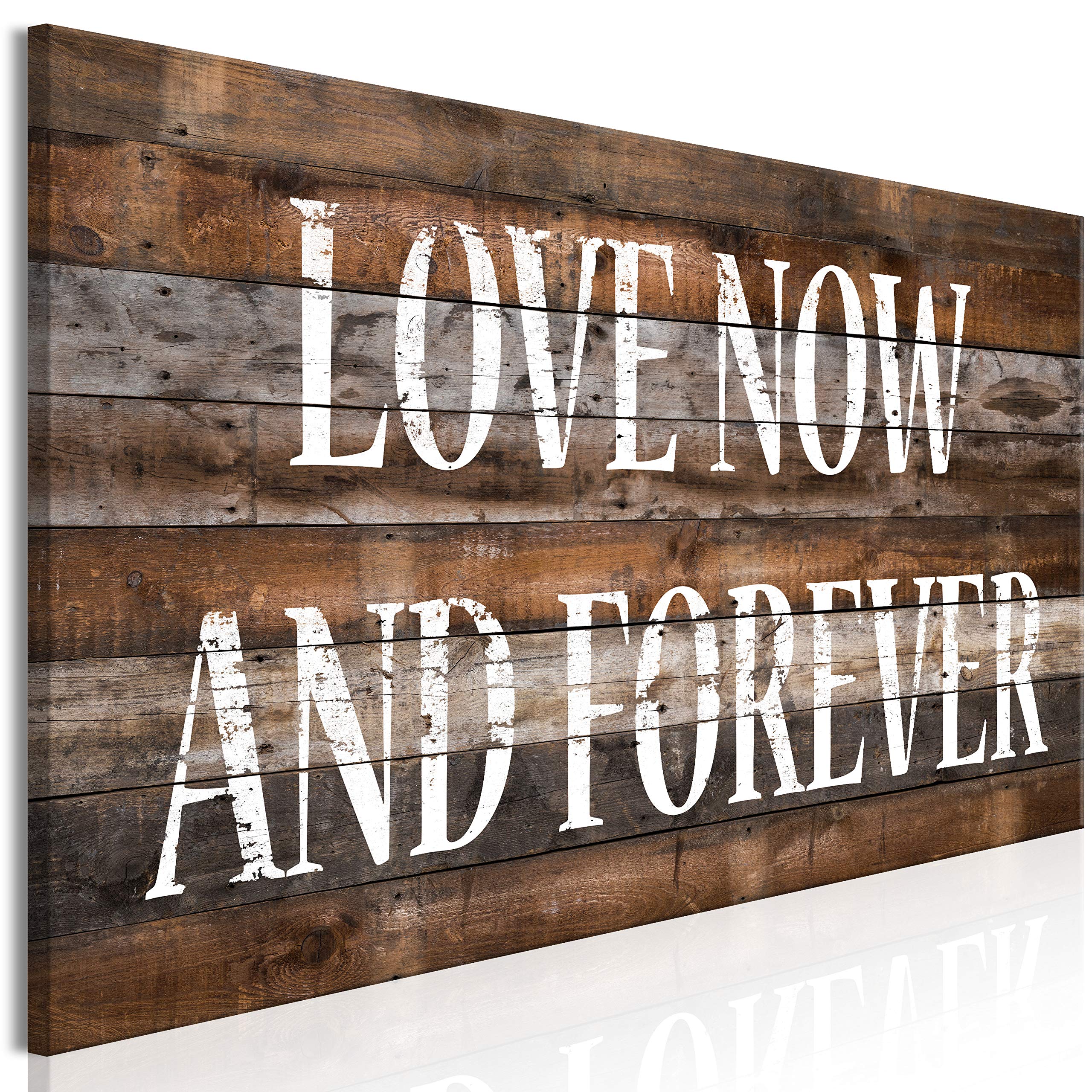 Artgeist Acoustic Canvas Wall Art Print - 47x16 Inch Soundproof Panel with Love Quote & Faux Wood Design | Home Office & Studio Decoration for Noise Reduction & Room Acoustics