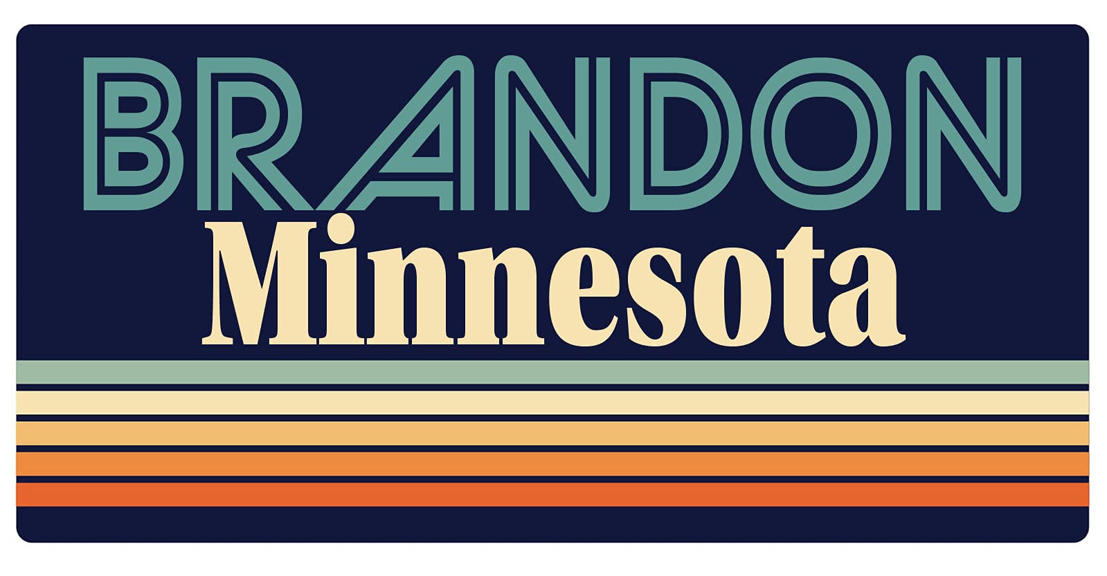 Brandon Minnesota 5 x 2.5-Inch Retro Fridge Magnet - Vintage Souvenir & Decorative Kitchen Accessory for Refrigerators, Lockers & Office Cabinets