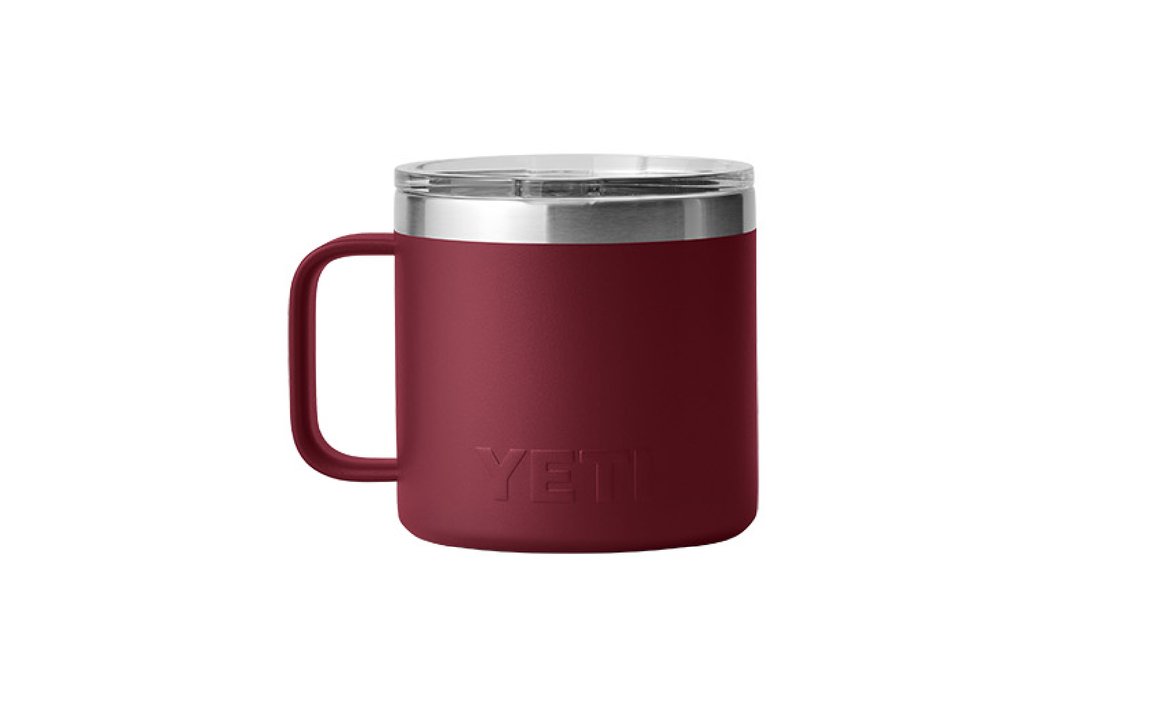Yeti Rambler 14 Oz Stainless Steel Vacuum Insulated Mug - MS Harvest Red | Keeps Drinks Hot/Cold for Hours | Perfect for Camping, Office & Outdoor Adventures
