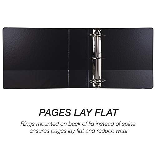 Samsill Heavy Duty 4 Inch 3-Ring Binder - Locking D-Ring, Clear View Cover, Holds 775 Sheets - Made in USA - 2 Pack Black Binders for School, Office & Business Organization