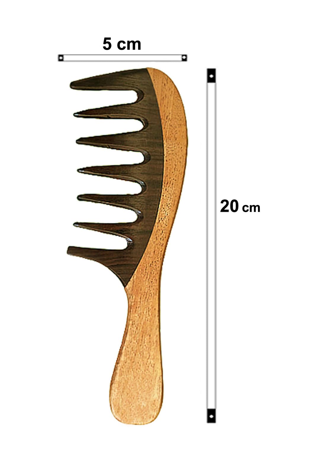 Rufiys Wide Tooth Neem Wooden Comb for Curly Hair - Anti-Dandruff, Hair Growth & Detangling Comb for Women - Perfect for Daily Hair Care, Scalp Massage & Reducing Hair Fall