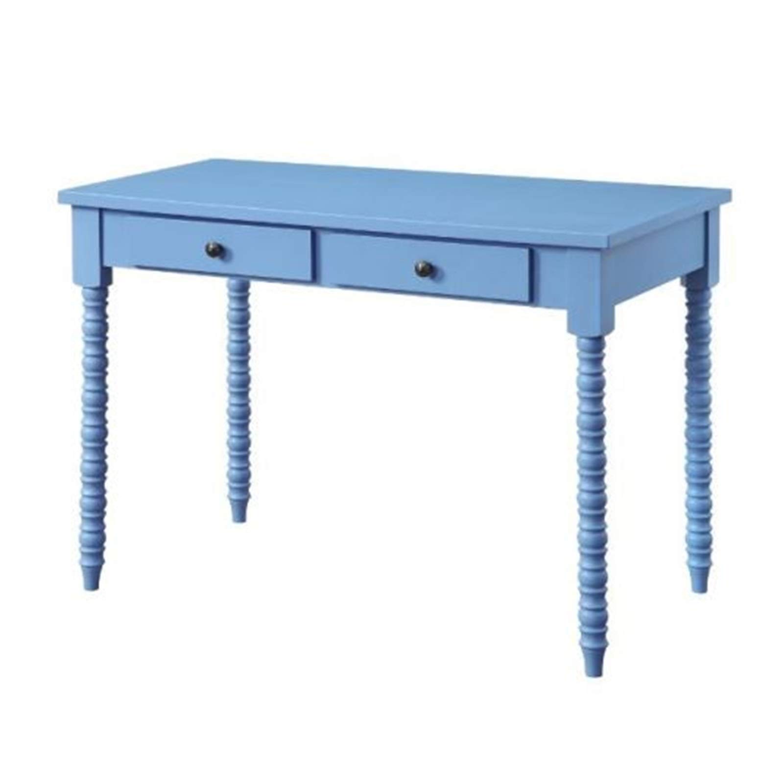 LQIAN Home Office Desk with Shelves & Storage - Acme Altmar Writing Study Desk, Blue Finish 93009 - Perfect for Small Spaces, Remote Work & Student Dorm Rooms
