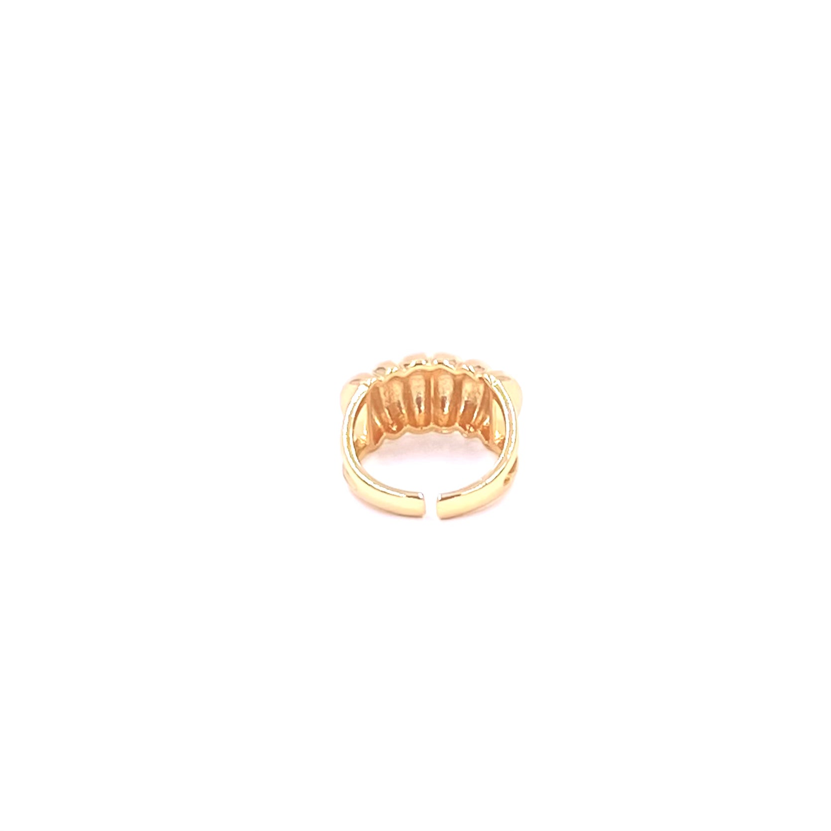 Ashley Gold Stainless Steel 6 Wave Adjustable Ring - Hypoallergenic & Tarnish-Free Jewelry for Women - Perfect for Everyday Wear, Parties & Gifts