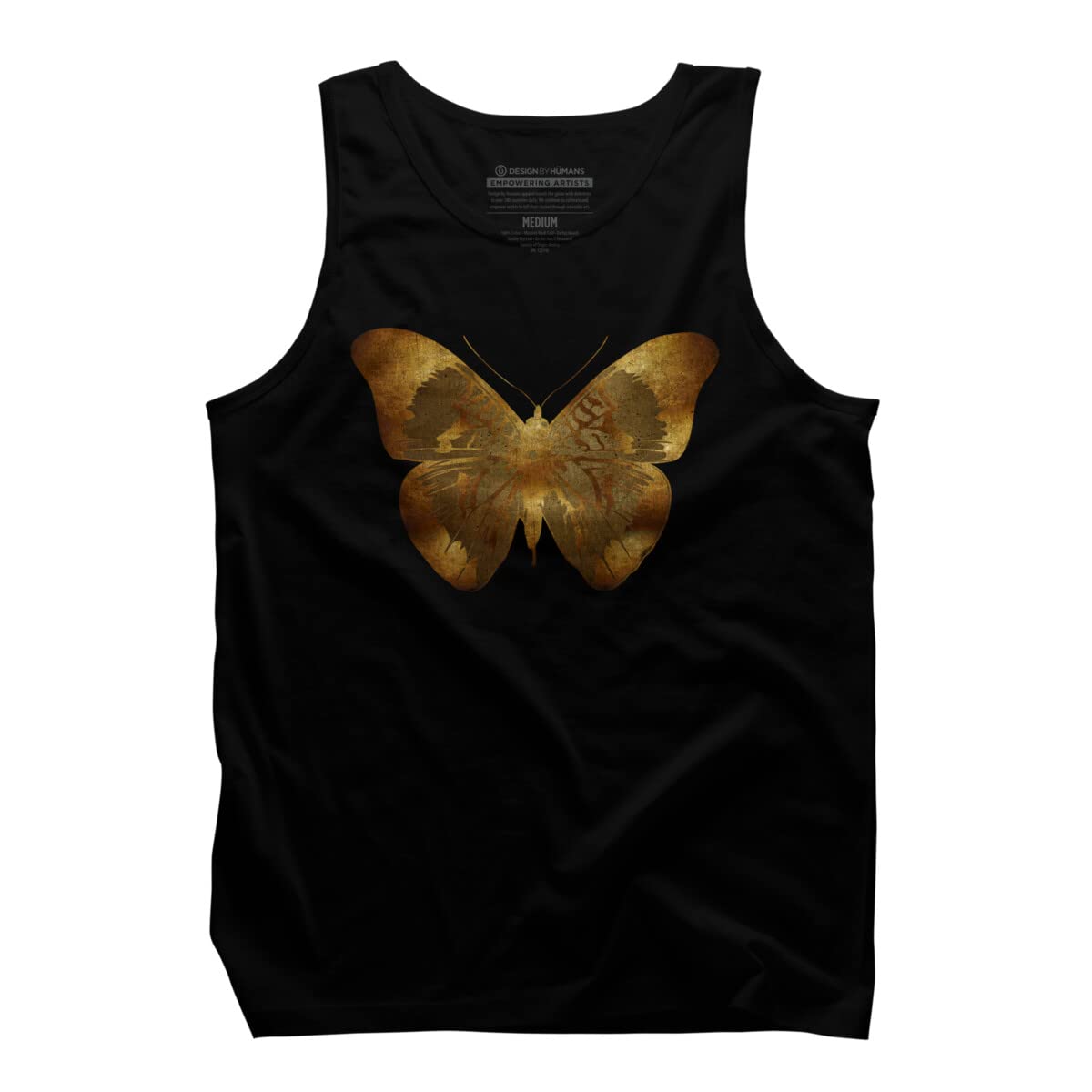 Design By Humans Men's Iron Butterfly Graphic Tank Top by Adamzworld - Soft Cotton Muscle Tee for Gym, Workout & Casual Streetwear