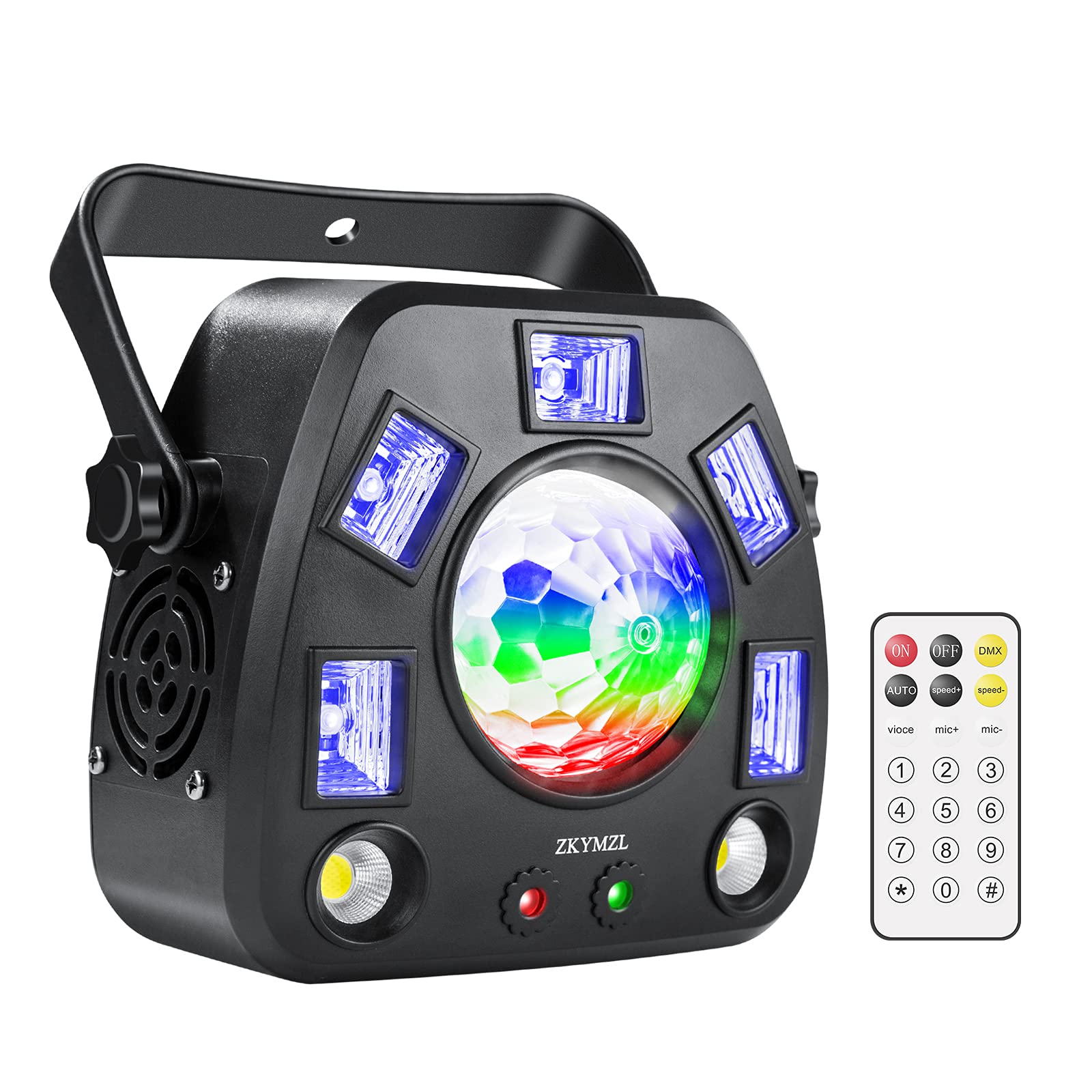 ZKYMZL RGBW/UV 4-in-1 LED Magic Ball Strobe Light - DMX & Remote Control, Sound Activated DJ Disco Lighting for Stage, Party, Wedding, Birthday & Club Events - Perfect for Dance Floors and Entertainment Venues