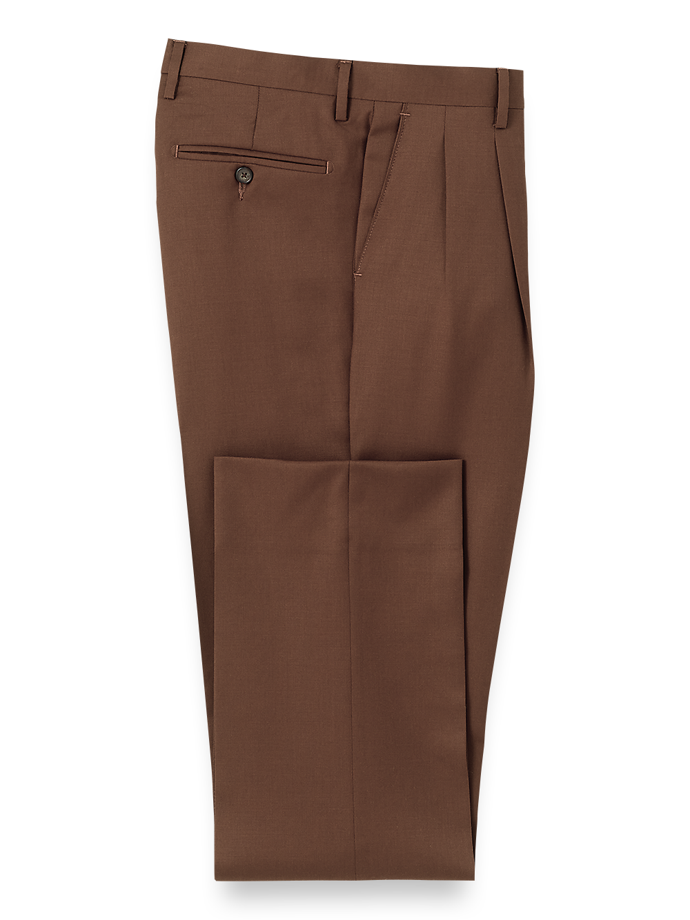Premium Wool Gabardine Pleated Pants for Women - Classic Brown High-Waisted Office Trousers | Business Casual & Formal Workwear | Perfect for Office, Interviews & Professional Events