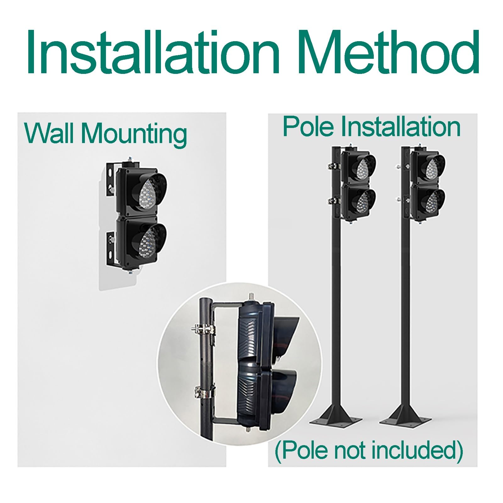 2 Pack Red/Green LED Loading Dock Traffic Lights - Indoor/Outdoor Wall Mount Industrial Signal Lamp with Control Switch, Plug & Play - Perfect for Warehouse, Factory & Shipping Dock Safety