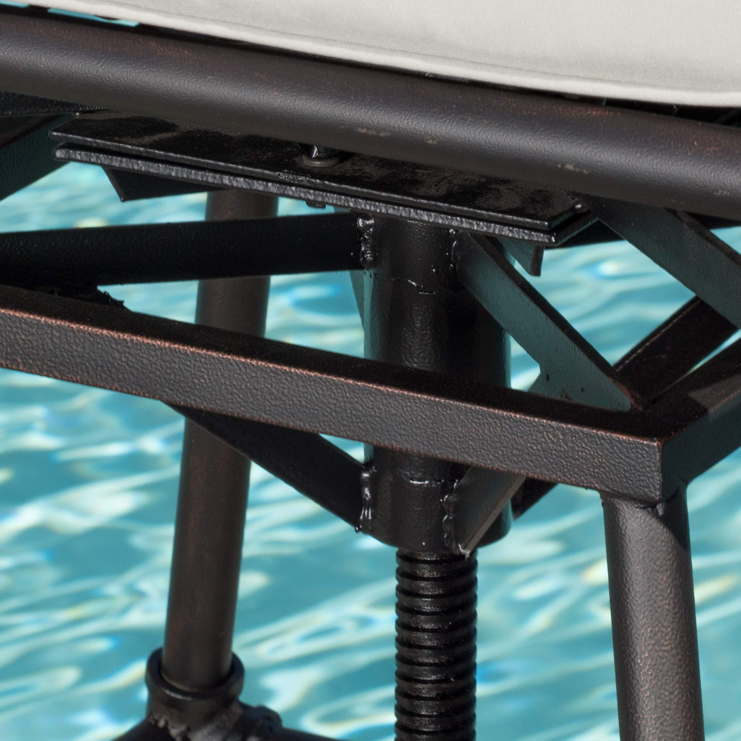 Christopher Knight Home Northrup Pipe Outdoor Adjustable Barstool, Black Copper - Patio, Deck, Garden & Poolside Bar Height Stool for Outdoor Entertaining