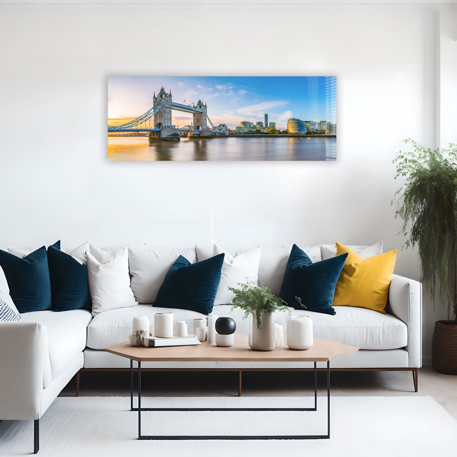 Tower Bridge London Panoramic View - Iconic British Landmark Souvenir for Home & Office Decor | Perfect for Travel Enthusiasts & History Lovers
