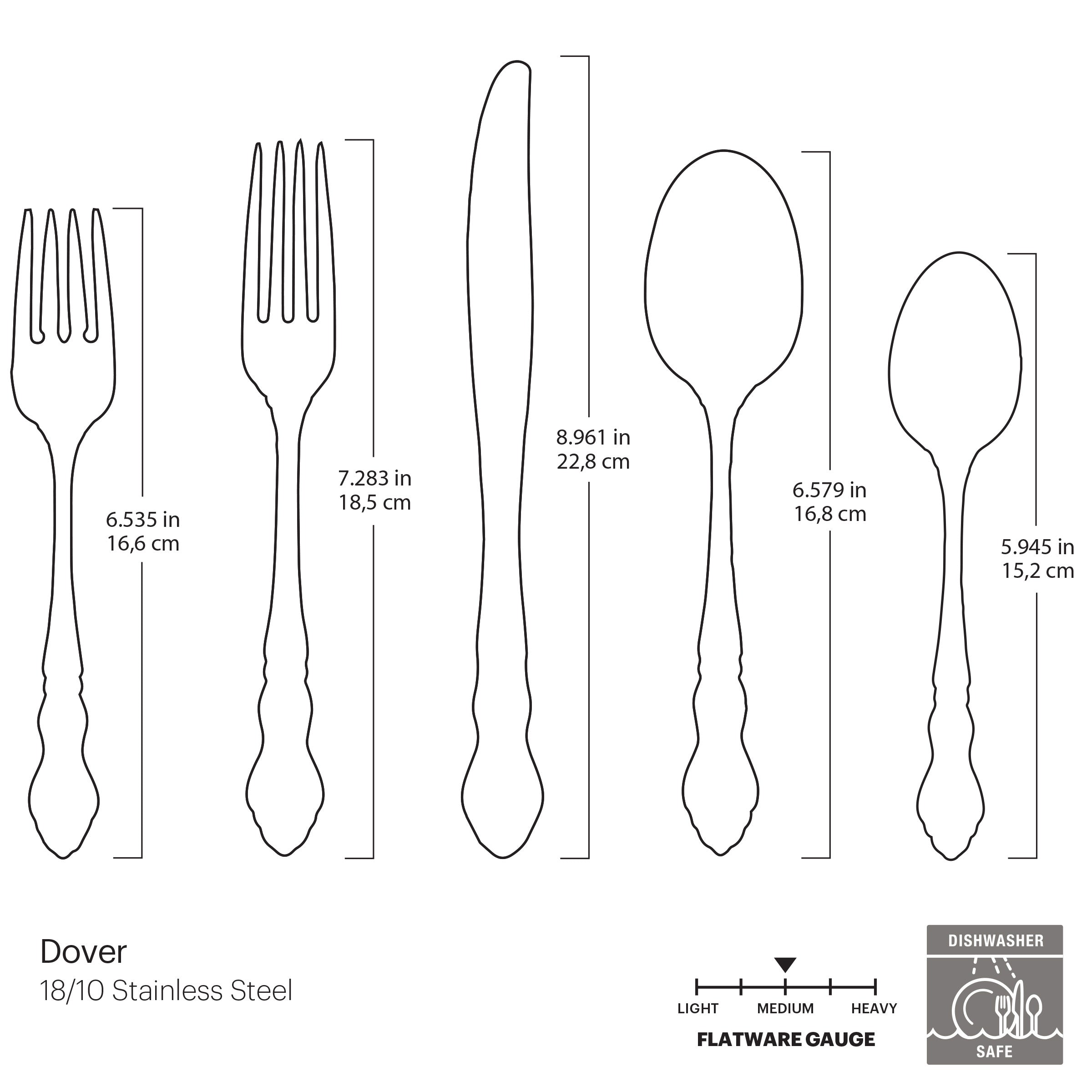 Premium Dover 20-Piece Stainless Steel Flatware Set - Elegant Silverware for 4-Person Dining - Perfect for Dinner Parties, Weddings & Everyday Use