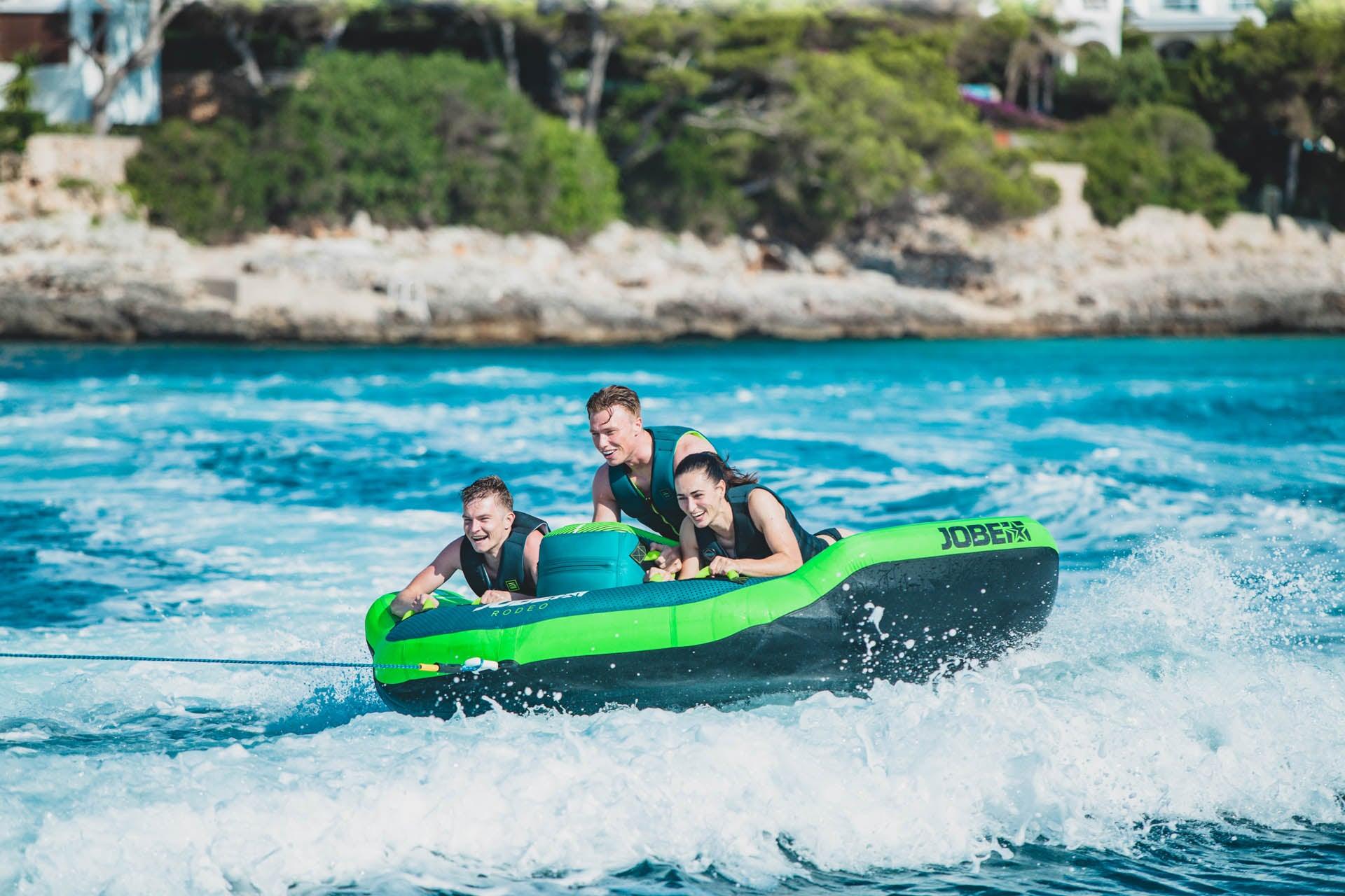 Jobe Rodeo 3-Person Inflatable Towable Tube for Boating & Water Sports - Fun for Lakes, Rivers & Beach Adventures