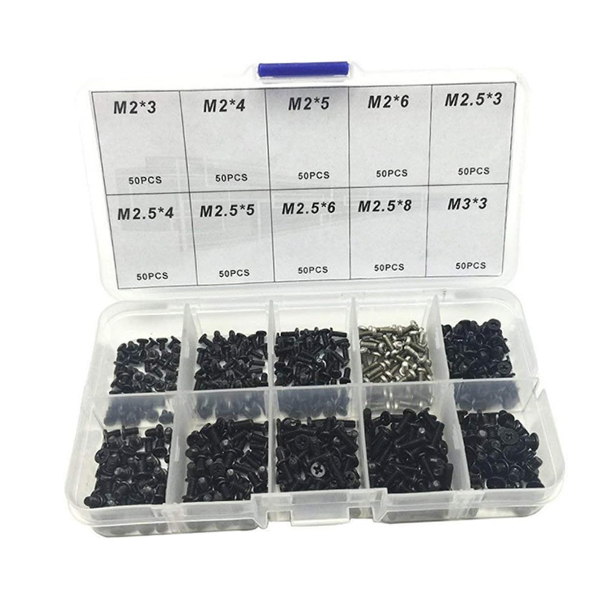 MUSISALY 500pcs Laptop Repair Tool Kit - Full Set of 2.5 Mini Cross Screws for Computer & Laptop Screw Replacement - Ideal for DIY Repairs and Maintenance