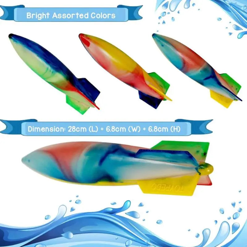 Swimming Rocket Underwater Torpedo Toy for Kids - Fun Pool & Beach Water Games | Outdoor Swimming Pool Toys for Boys & Girls