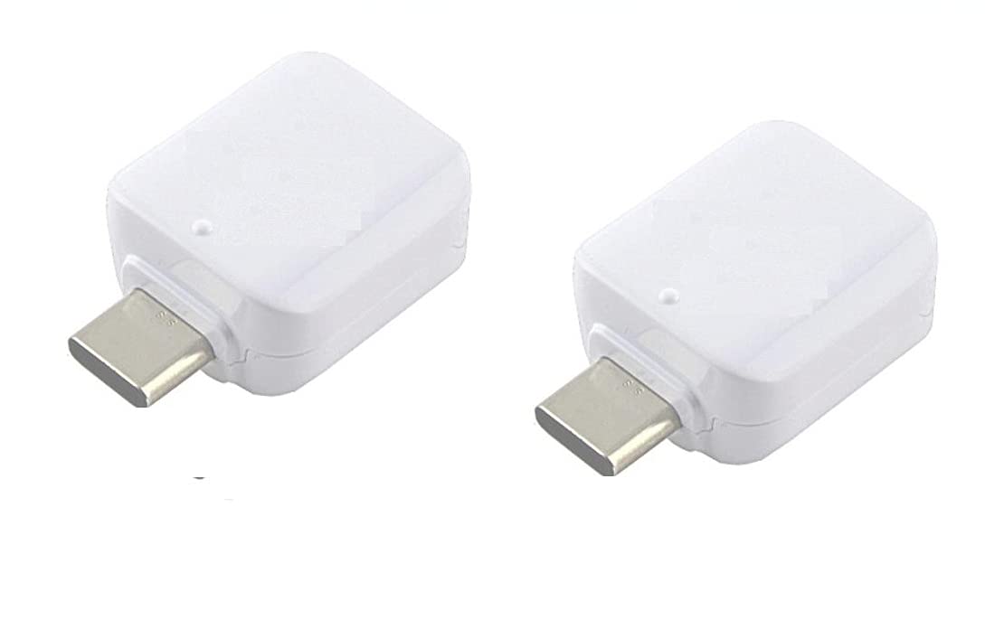 2 Pack USB-C to USB 3.1 Adapter - USB-C Male to USB-A Female Converter with OTG Support for Realme 6 - Perfect for Data Transfer, Charging & Connecting Peripherals to Smartphones, Tablets & Laptops