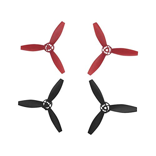 4PCS Lightweight Triangle Airfoil Drone Propellers - Black Red White Spare Parts for Parrot Bebop 2 Quadcopter | High Performance Replacement Props for Smooth Flight & Aerial Photography