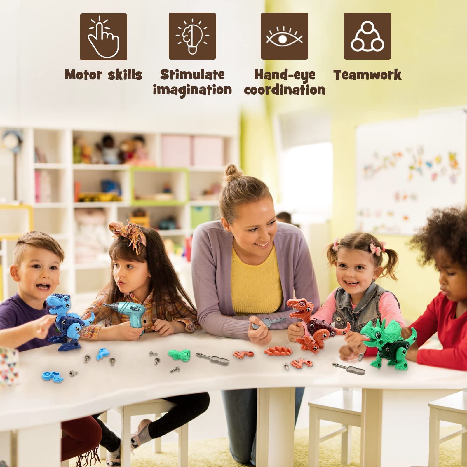 STEM Dinosaur Toys with Electric Drill for Kids 3-7 - Perfect for Birthday & Christmas Gifts