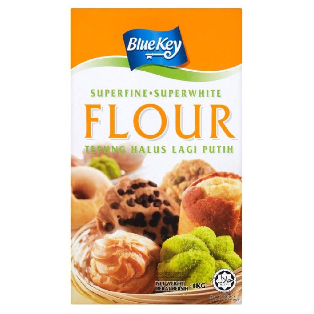 Premium Blue Key Superfine Superwhite Flour 1Kg (6-Pack) - Ideal for Baking, Cooking, and Pastry Making
