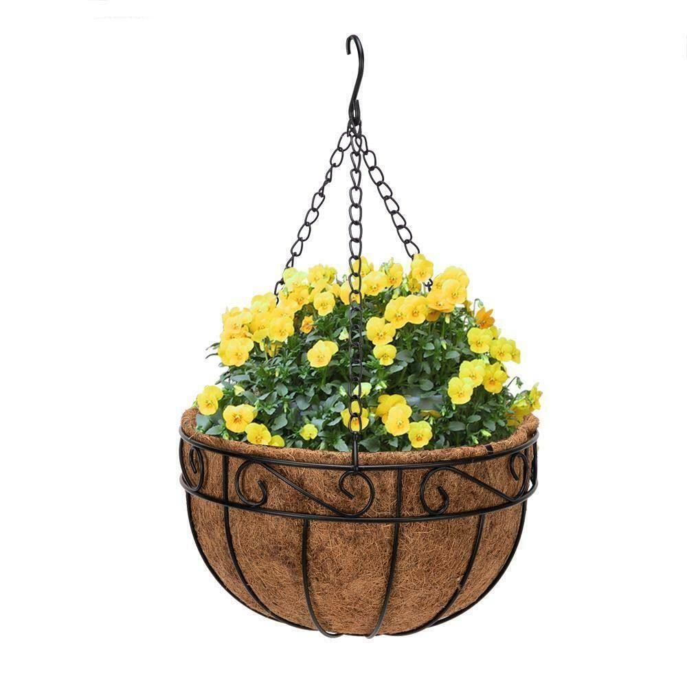 10 Inch Hanging Basket Planter for Indoor Outdoor Plants - Wall Mounted Flower Pot with Drainage Holes for Balcony, Patio, Garden Decor (Set of 1) - Perfect for Herbs, Flowers, Succulents and Home Gardening