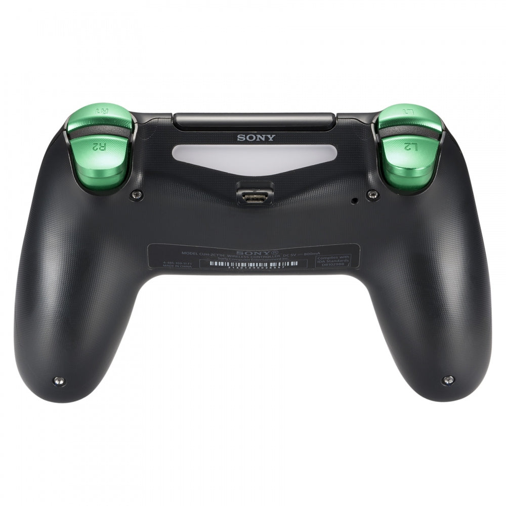 eXtremeRate Metal Green Buttons & Triggers Kit for PS4 Controller - Custom R1 L1 R2 L2 Replacement Parts | Perfect for Gaming Enthusiasts & DIY Modders
