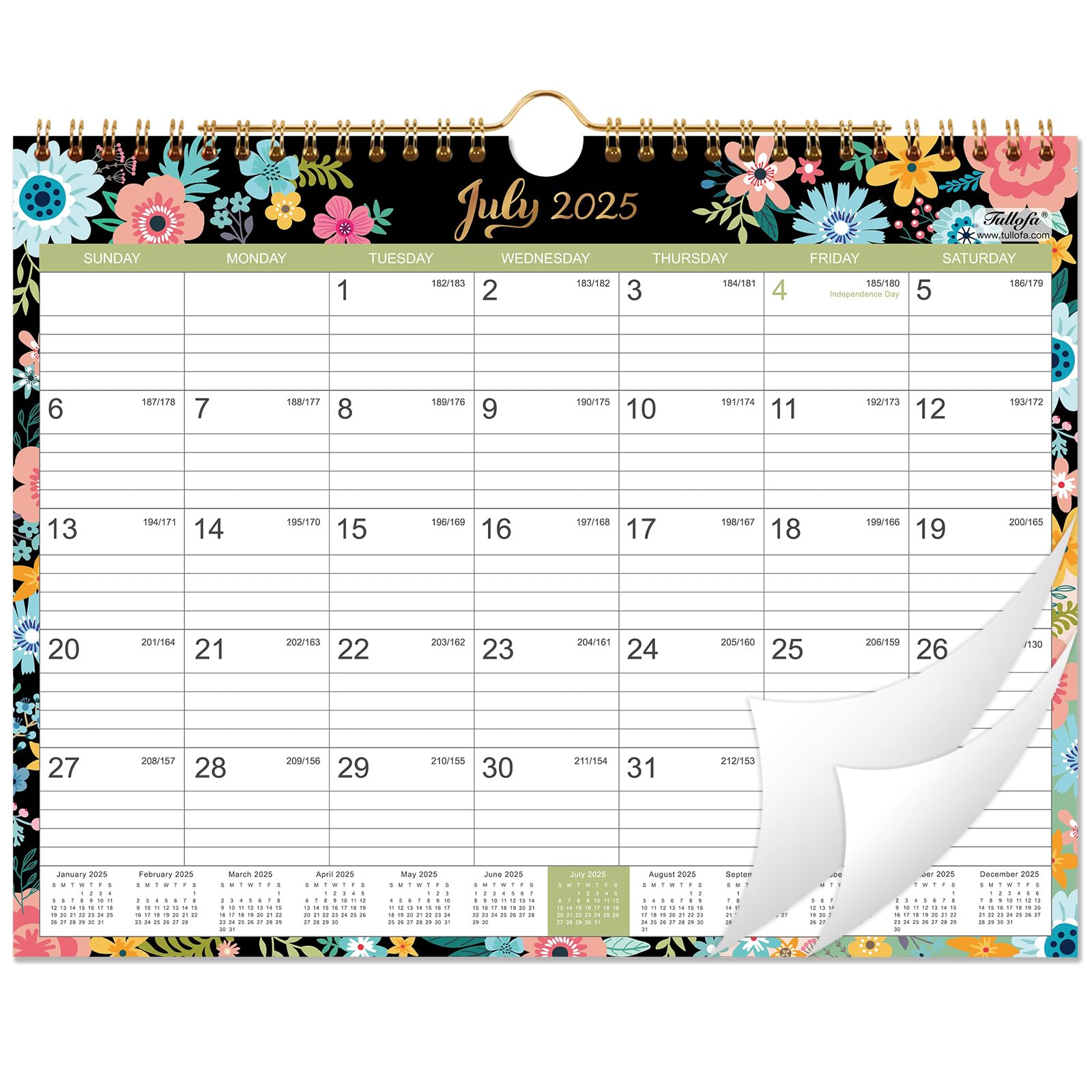 2025-2026 Wall Calendar - 18 Month Planner from July 2025 to December 2026 with Twin-Wire Binding, 11