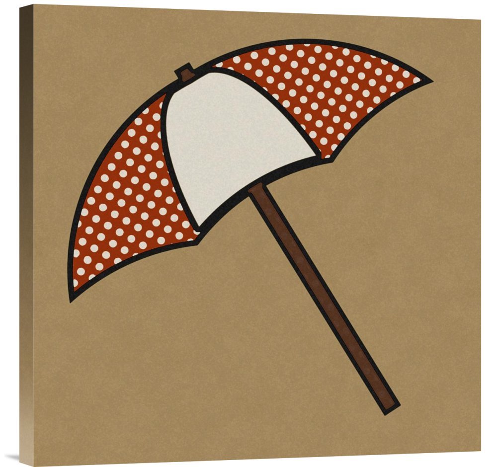 Summer Fun Umbrella Gallery Wrap Giclee Canvas Print - Tropical Beach Wall Art Decor for Living Room, Bedroom & Office