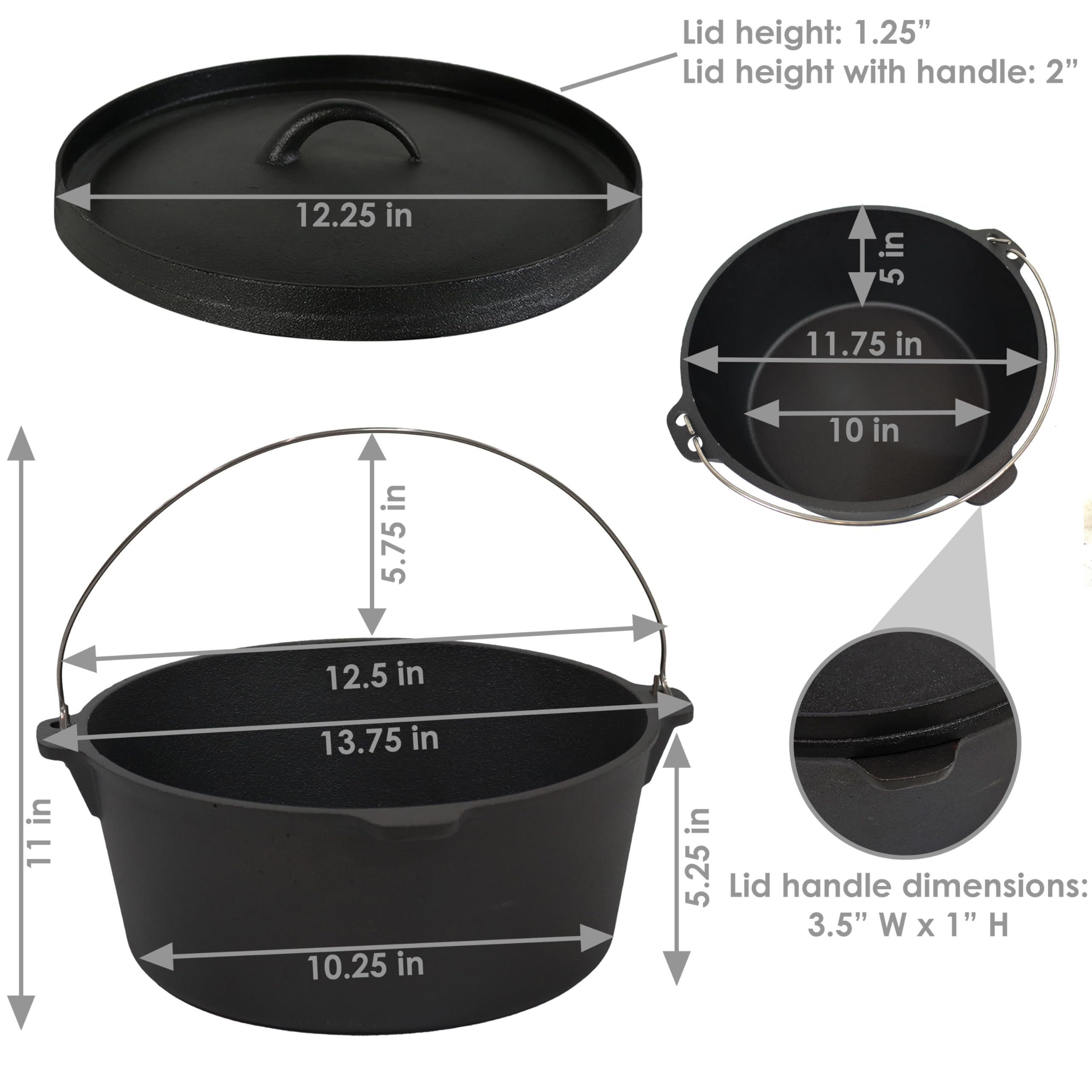 **Sunnydaze 8-Quart Pre-Seasoned Cast Iron Dutch Oven with Lid & Handle – Heavy Duty Camping, Chili, Stew & Soup Pot – Perfect for Outdoor Cooking, Backpacking & Home Kitchen Use**