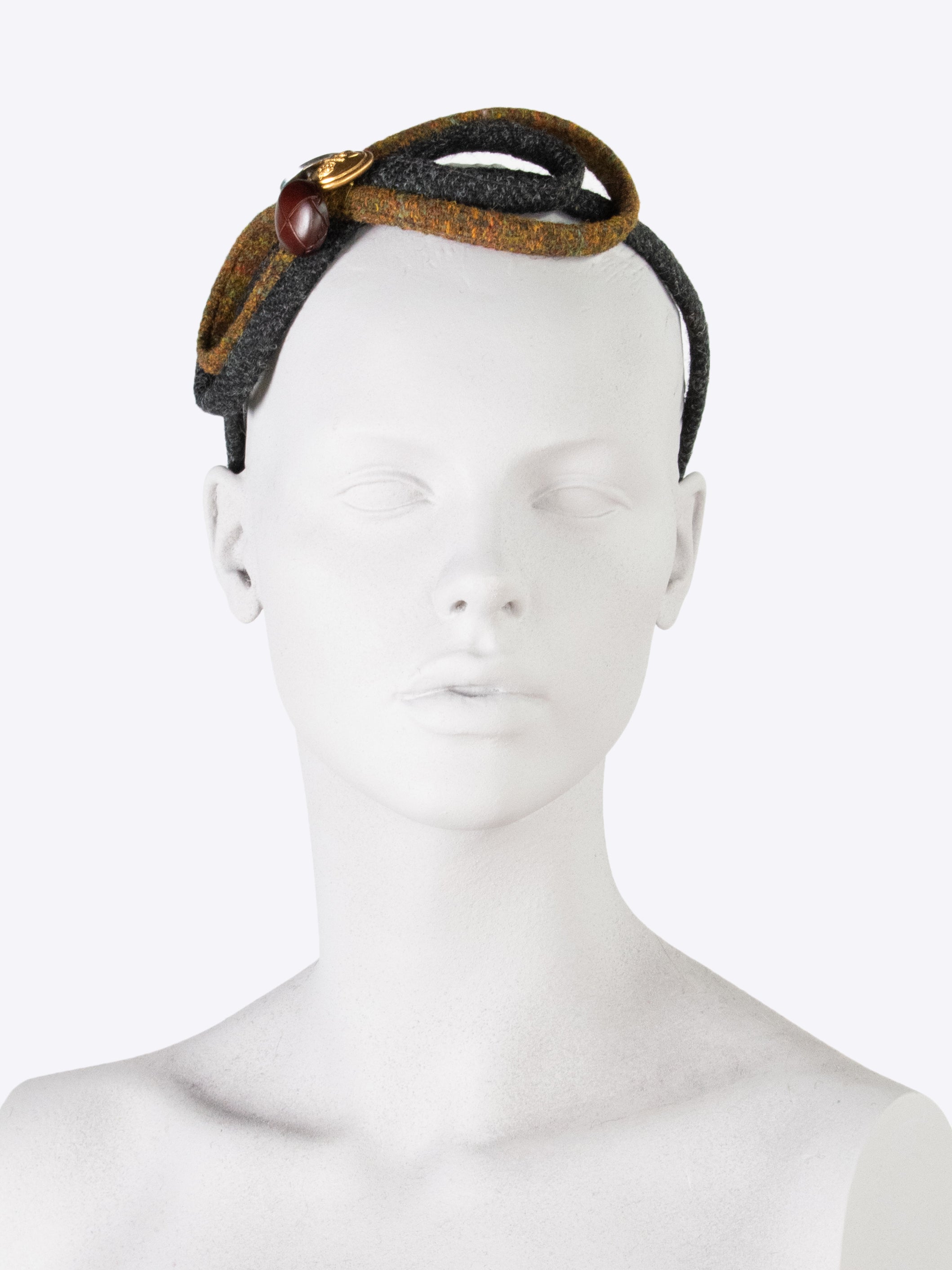 Figure 8 Headband - Stylish Charcoal & Rust Hair Accessory for Women | Perfect for Workouts, Yoga, and Everyday Fashion