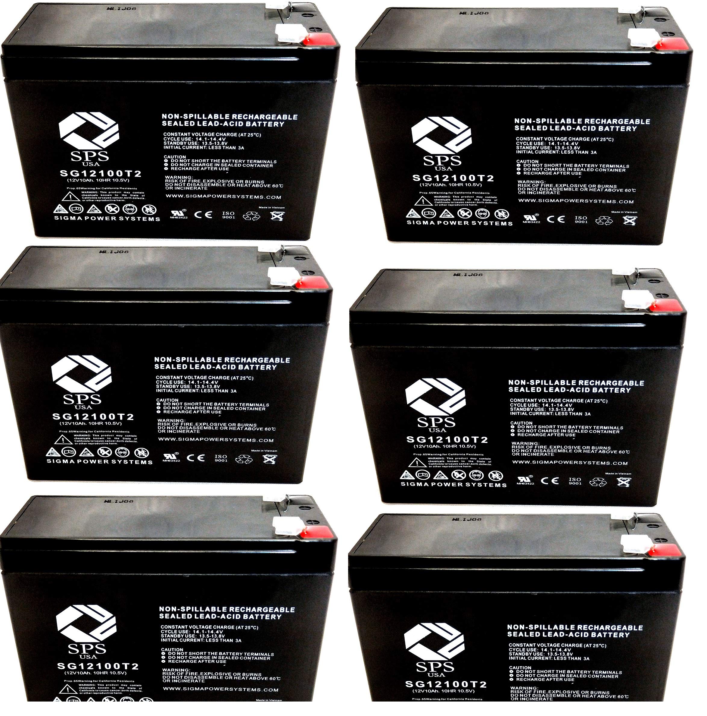 SPS Brand 12V 10Ah Replacement Battery for Sonnenschein M400 (6-Pack) - Perfect for Solar Power Systems, Emergency Backup & Medical Equipment Power Supply