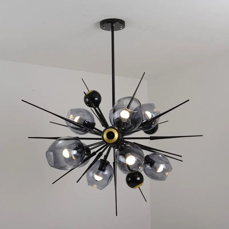 Laura Black Bubble Sputnik Chandelier - Modern Crystal Ceiling Light Fixture for Dining Room, Living Room, Bedroom & Entryway | Elegant Lighting Decor for Home & Office