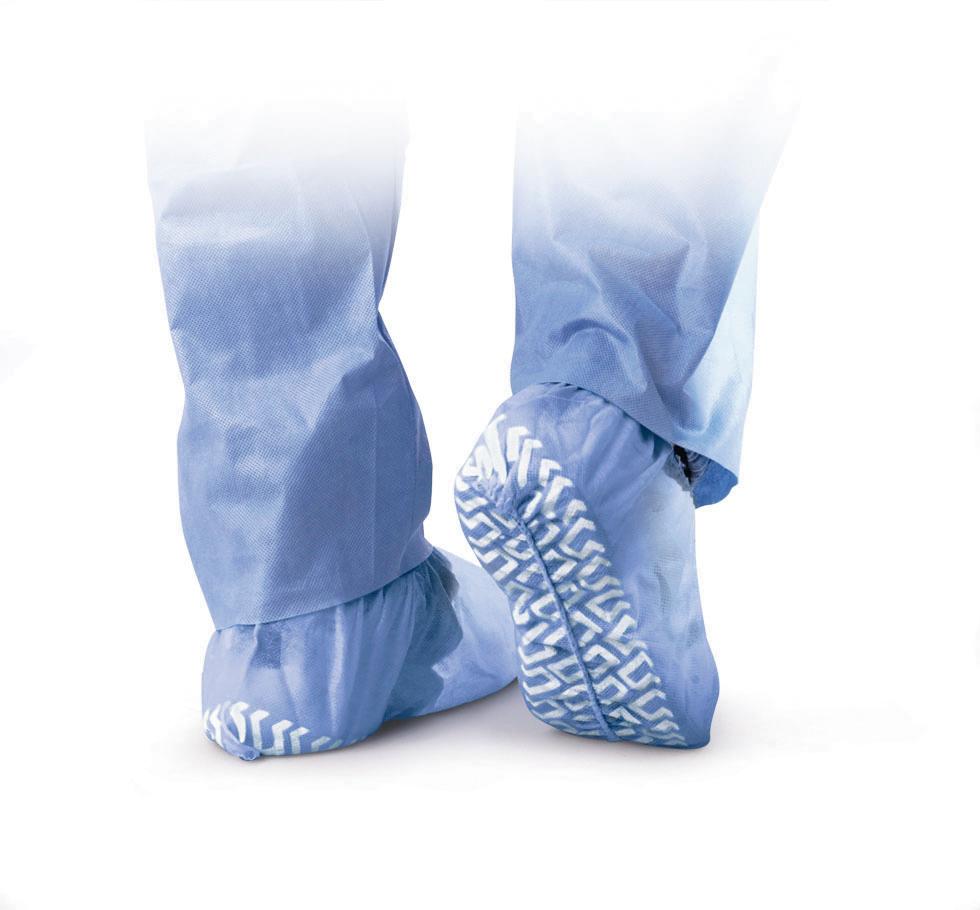 Medline Non-Skid Polypropylene Shoe Covers - Slip-Resistant Disposable Foot Protection for Hospitals, Clean Rooms & Home Use