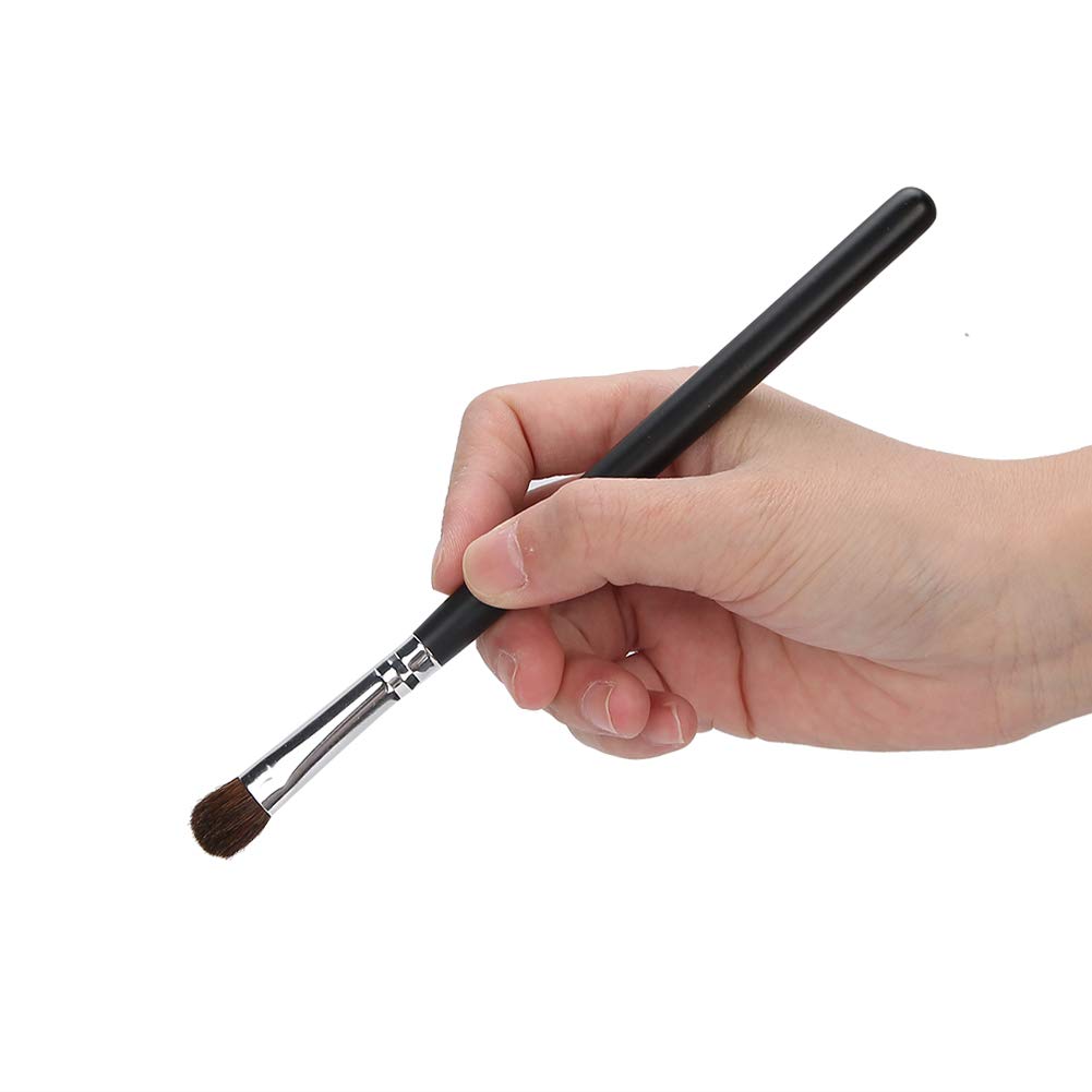 EXCLUZO Soft Blush Brush for Makeup - Easy to Carry Travel Brush, Black & Silver - Perfect for Dress Up, Live Shows & On-the-Go Touch Ups