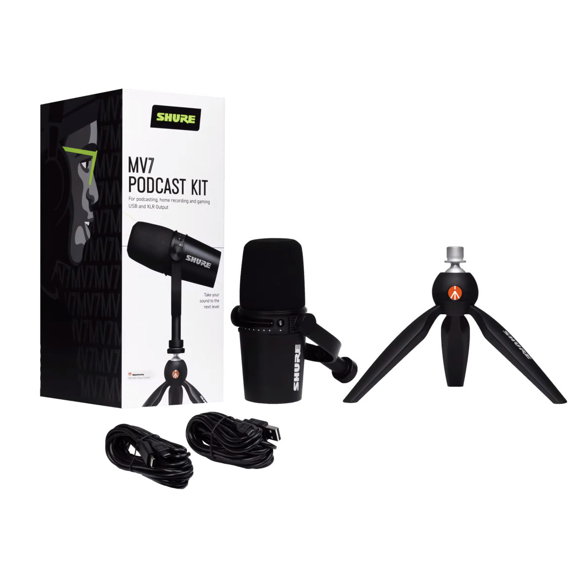 Shure MV7 USB/XLR Dynamic Podcast Microphone for Streaming, Recording & Voiceovers - Professional Studio-Quality Sound for Podcasters, Gamers & Content Creators