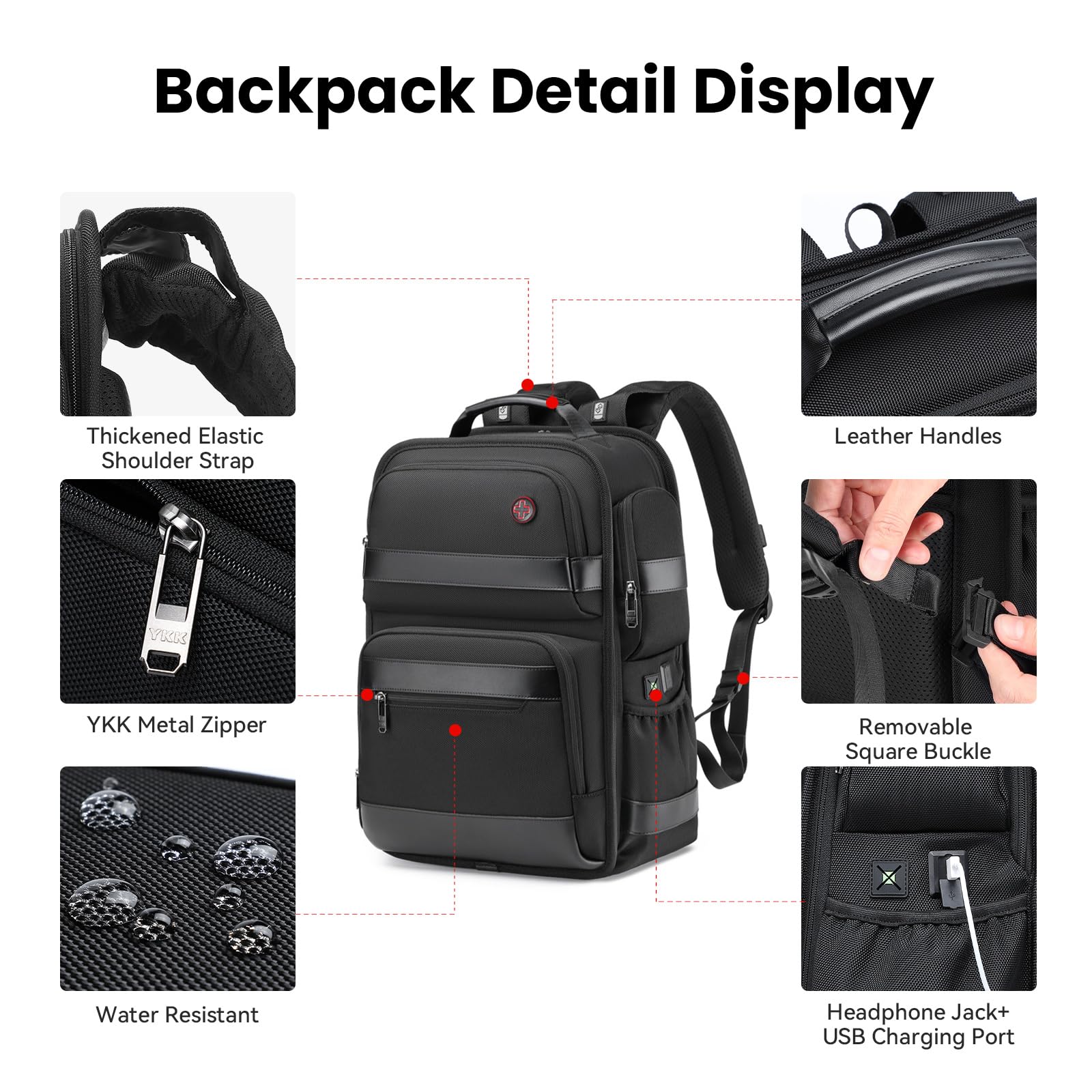 **CROSSGEAR 16 Inch Business Laptop Backpack for Men - Water Resistant USB Charging Travel Backpack, Airplane Carry-On & Office Commuter Daypack - Perfect for Work, Travel & Daily Use**